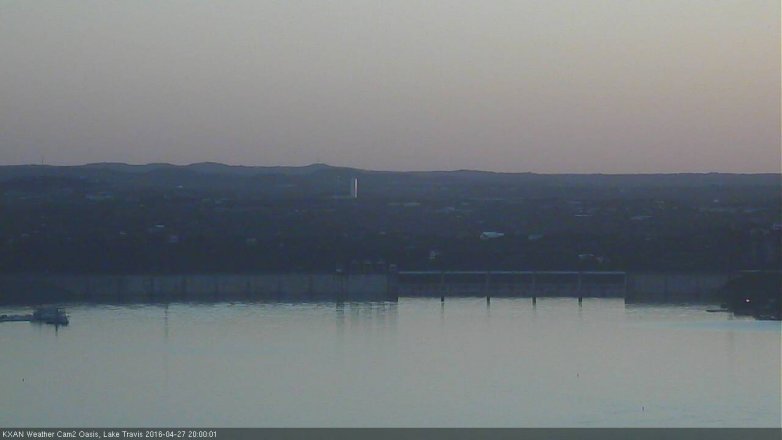 Lake Travis webcam, April 27, 2016 7:10 PM CT