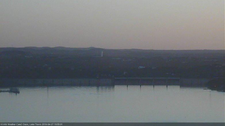 Lake Travis webcam, April 27, 2016 7:20 PM CT