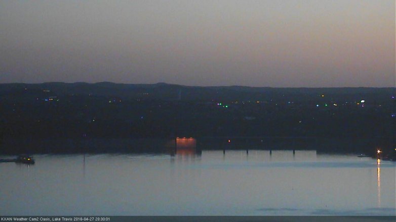 Lake Travis webcam, April 27, 2016 7:40 PM CT