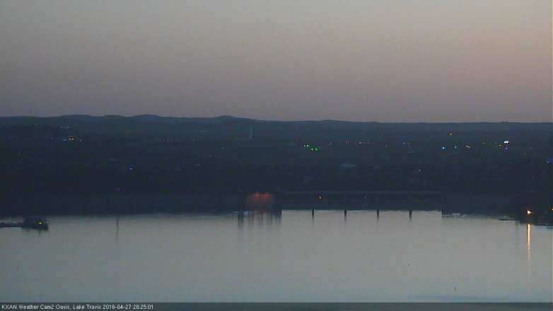 Lake Travis webcam, April 27, 2016 7:45 PM CT