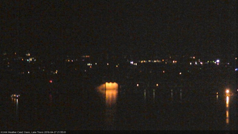 Lake Travis webcam, April 27, 2016 9:05 PM CT