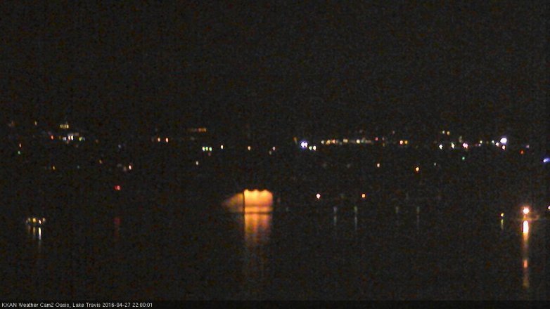 Lake Travis webcam, April 27, 2016 9:30 PM CT
