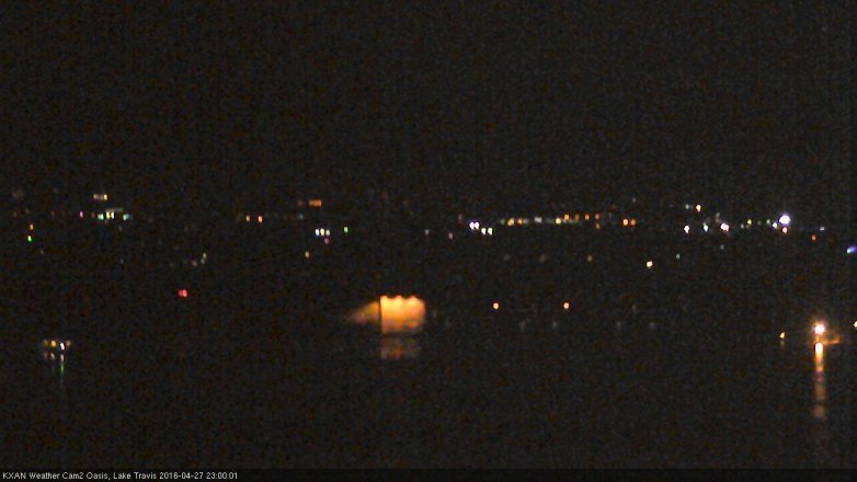 Lake Travis webcam, April 27, 2016 10:10 PM CT