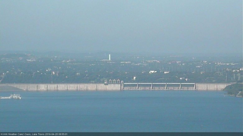Lake Travis webcam, April 28, 2016 9:10 AM CT