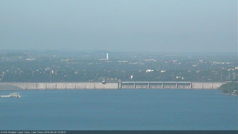 Lake Travis webcam, April 28, 2016 9:35 AM CT