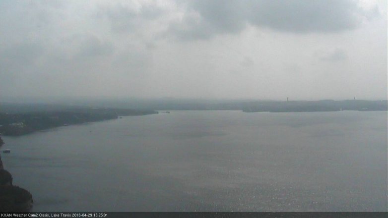 Lake Travis webcam, April 29, 2016 3:55 PM CT