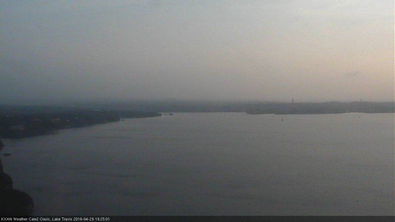 Lake Travis webcam, April 29, 2016 6:35 PM CT
