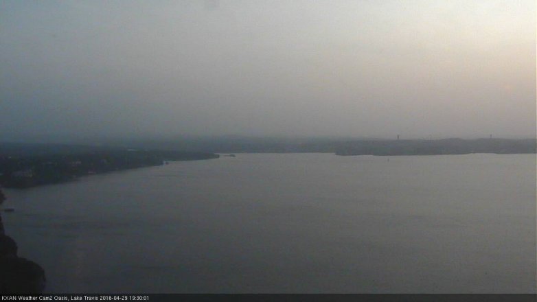 Lake Travis webcam, April 29, 2016 6:40 PM CT