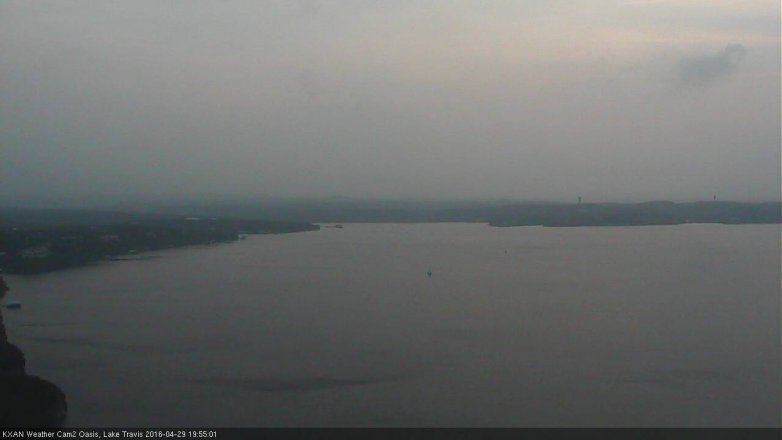 Lake Travis webcam, April 29, 2016 7:05 PM CT