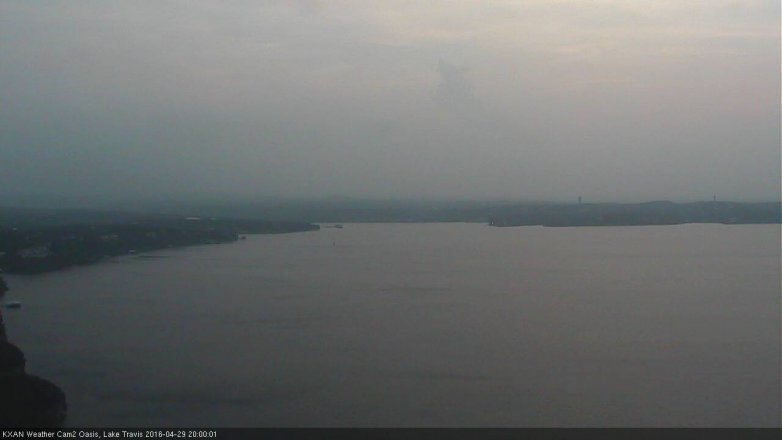Lake Travis webcam, April 29, 2016 7:30 PM CT