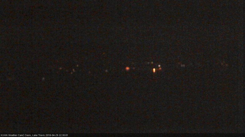 Lake Travis webcam, April 29, 2016 9:50 PM CT
