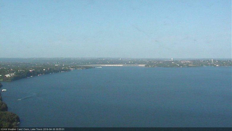 Lake Travis webcam, April 30, 2016 9:15 AM CT