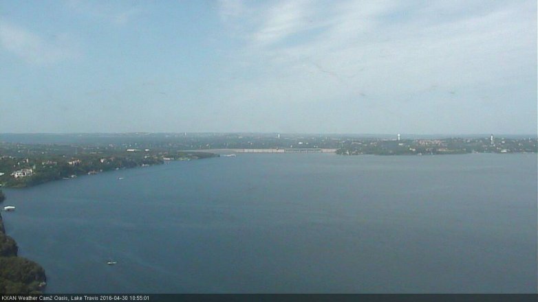 Lake Travis webcam, April 30, 2016 10:30 AM CT