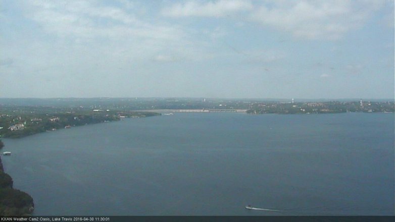 Lake Travis webcam, April 30, 2016 10:45 AM CT