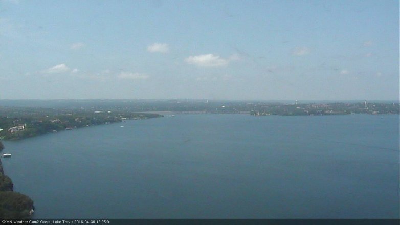 Lake Travis webcam, April 30, 2016 11:45 AM CT