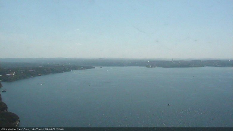 Lake Travis webcam, April 30, 2016 2:55 PM CT
