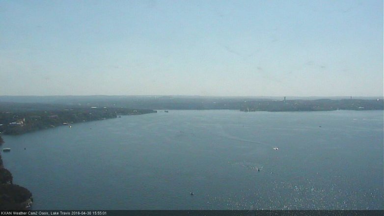 Lake Travis webcam, April 30, 2016 3:25 PM CT