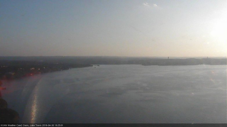 Lake Travis webcam, April 30, 2016 6:50 PM CT