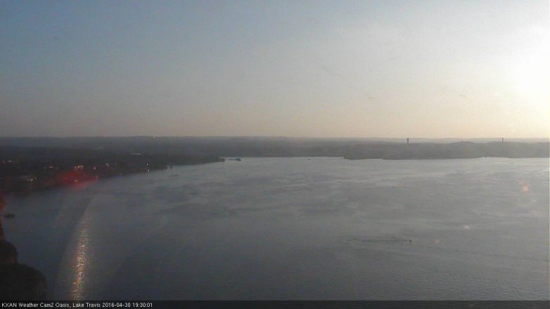 Lake Travis webcam, April 30, 2016 7:05 PM CT