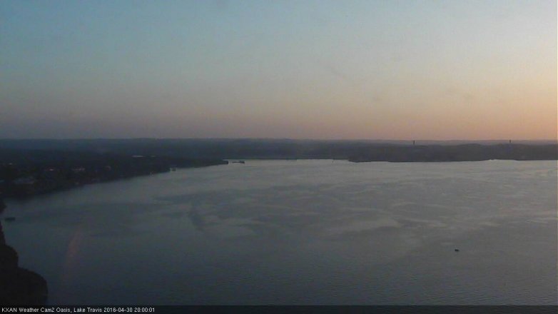 Lake Travis webcam, April 30, 2016 7:10 PM CT