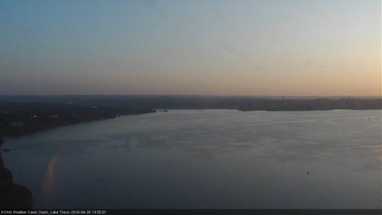 Lake Travis webcam, April 30, 2016 7:25 PM CT