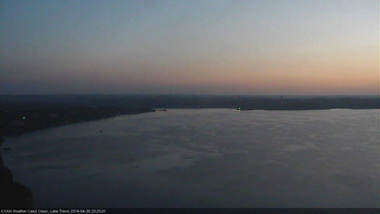 Lake Travis webcam, April 30, 2016 7:55 PM CT