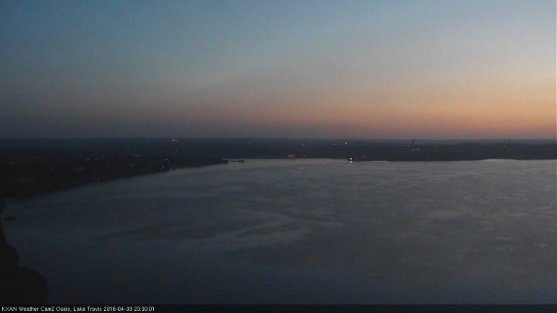 Lake Travis webcam, April 30, 2016 8:00 PM CT