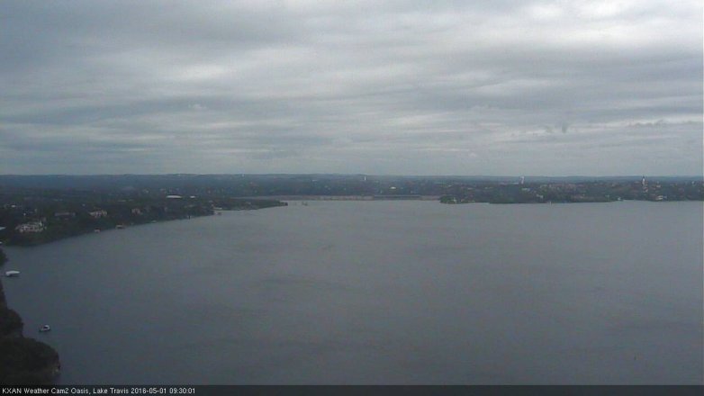Lake Travis webcam, May 1, 2016 9:00 AM CT