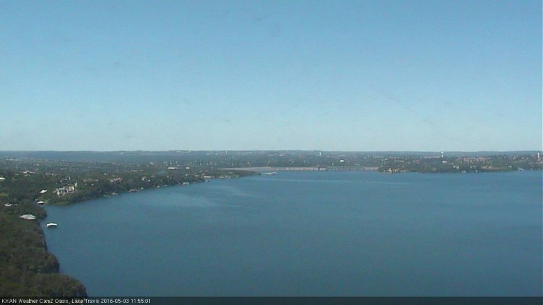 Lake Travis webcam, May 3, 2016 11:30 AM CT