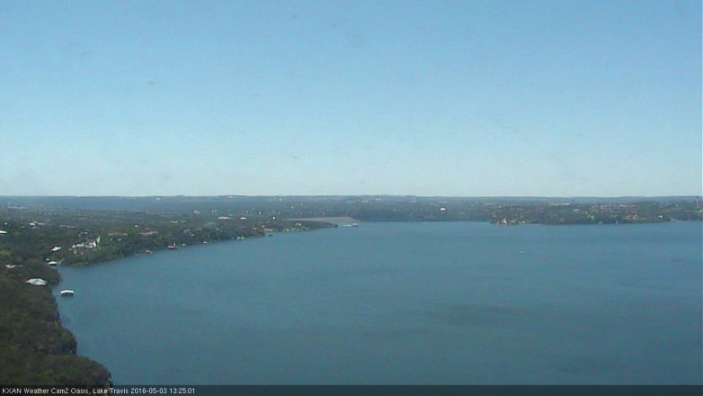 Lake Travis webcam, May 3, 2016 1:00 PM CT