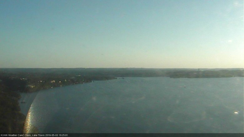 Lake Travis webcam, May 3, 2016 6:55 PM CT