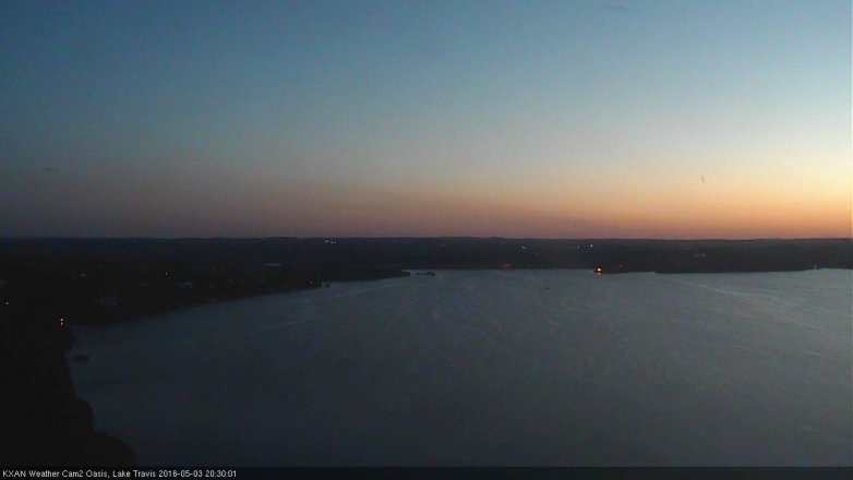 Lake Travis webcam, May 3, 2016 7:55 PM CT