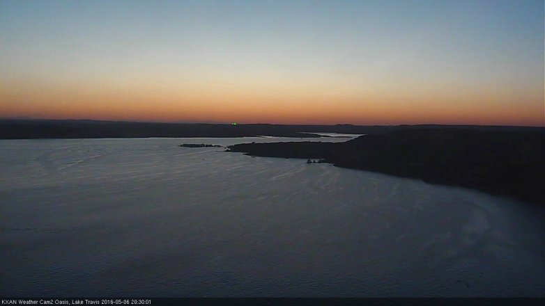 Lake Travis webcam, May 6, 2016 8:00 PM CT