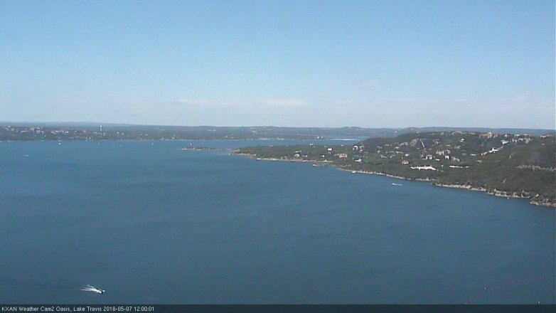 Lake Travis webcam, May 7, 2016 11:30 AM CT