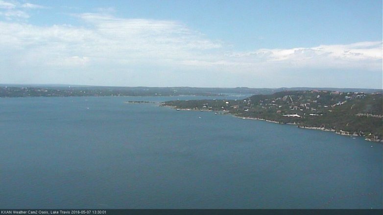 Lake Travis webcam, May 7, 2016 12:40 PM CT