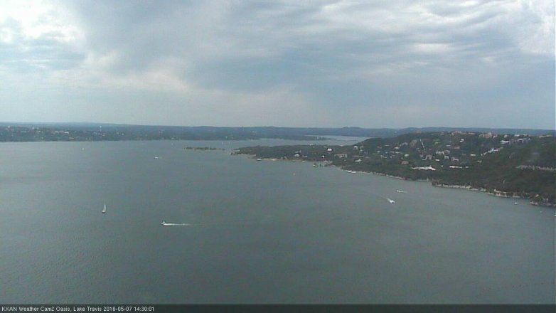 Lake Travis webcam, May 7, 2016 1:45 PM CT