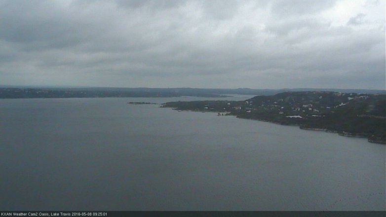 Lake Travis webcam, May 8, 2016 9:00 AM CT