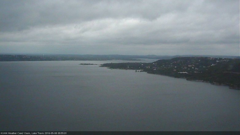 Lake Travis webcam, May 8, 2016 9:05 AM CT