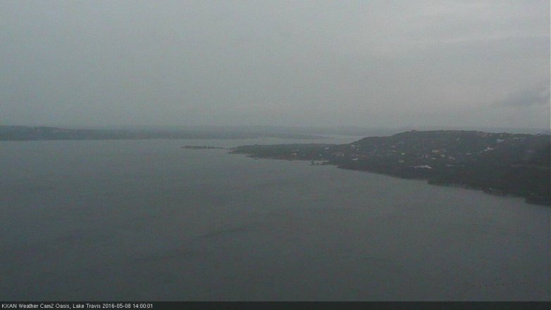 Lake Travis webcam, May 8, 2016 1:35 PM CT