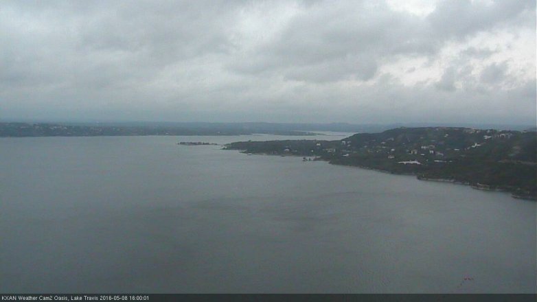 Lake Travis webcam, May 8, 2016 3:25 PM CT