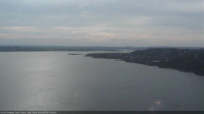 Lake Travis webcam, May 8, 2016 6:00 PM CT