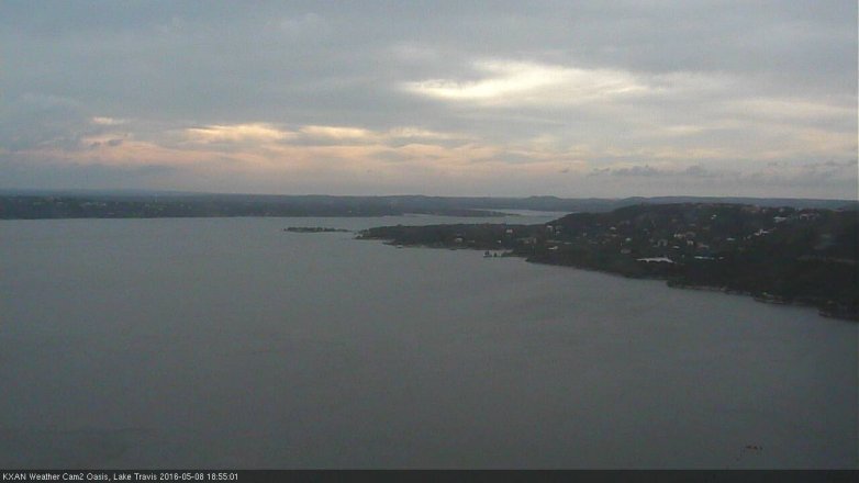 Lake Travis webcam, May 8, 2016 6:05 PM CT