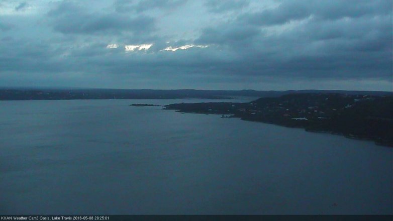 Lake Travis webcam, May 8, 2016 7:50 PM CT