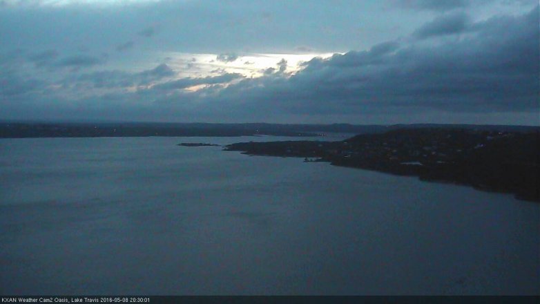 Lake Travis webcam, May 8, 2016 8:00 PM CT
