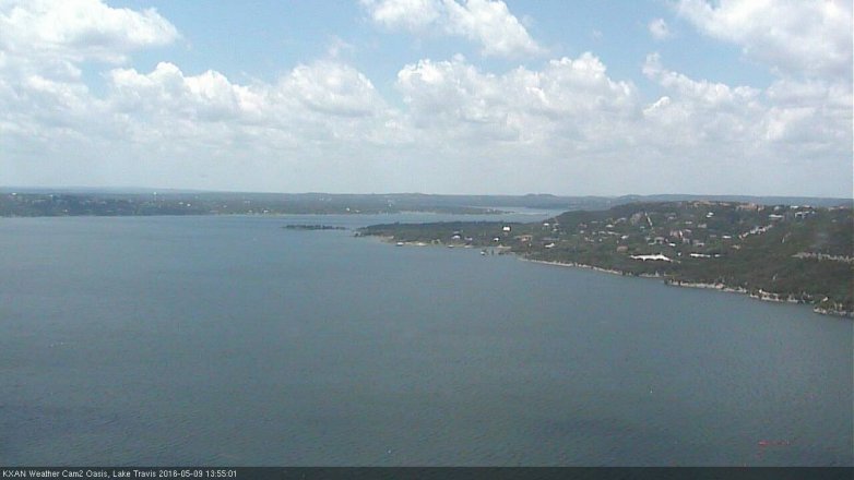 Lake Travis webcam, May 9, 2016 1:15 PM CT