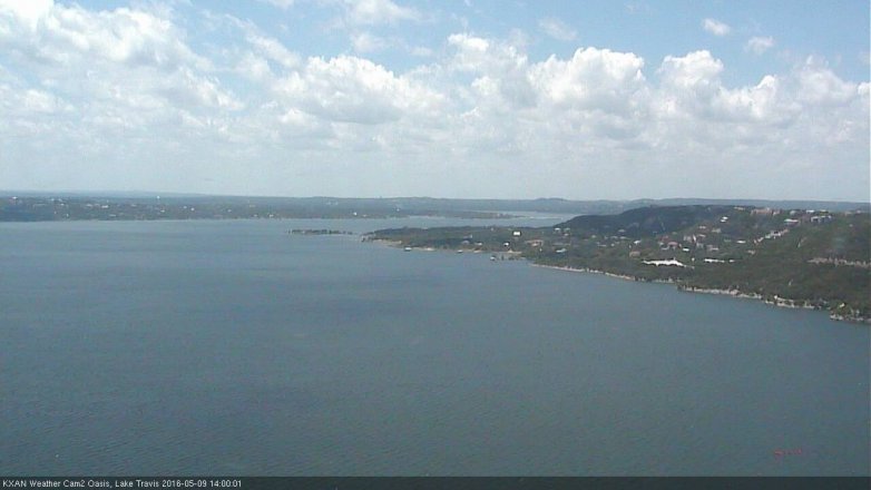 Lake Travis webcam, May 9, 2016 1:30 PM CT