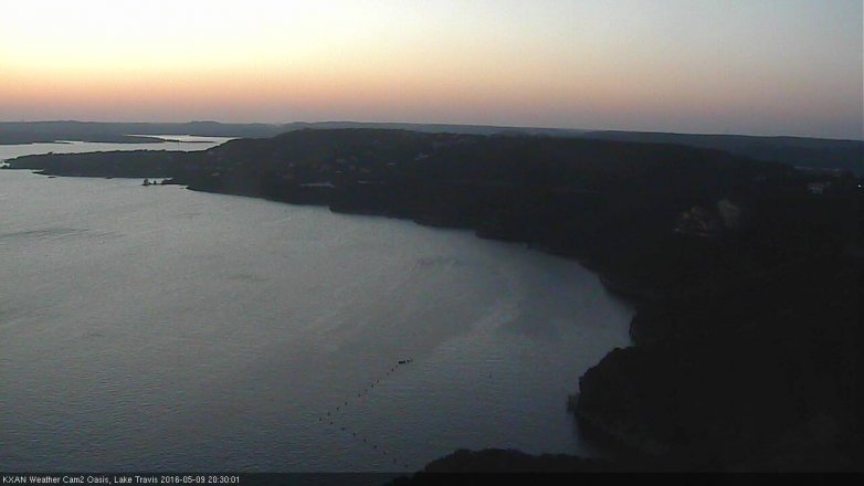 Lake Travis webcam, May 9, 2016 8:05 PM CT