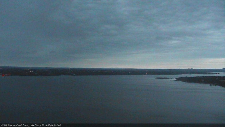 Lake Travis webcam, May 18, 2016 7:40 PM CT
