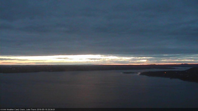Lake Travis webcam, May 19, 2016 7:40 PM CT
