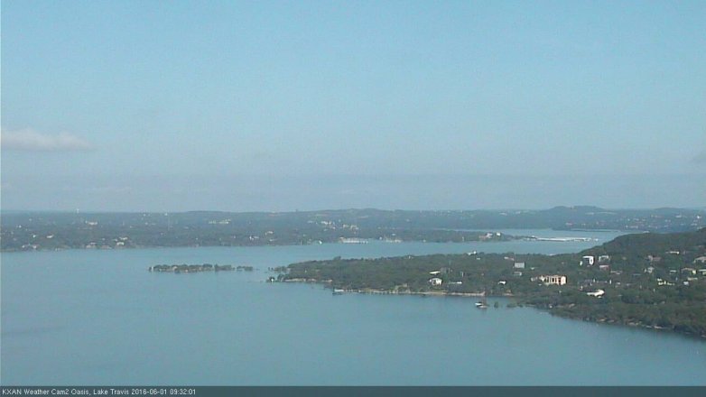 Lake Travis webcam, June 1, 2016 9:00 AM CT